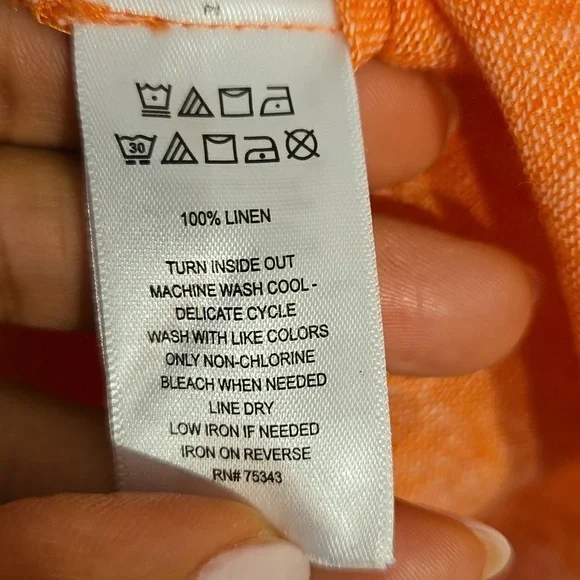 Tahari Linen Long Convertable Sleeves Lagenlook Coastal Tunic Blouse Shirt NWOT - Picture 14 of 14